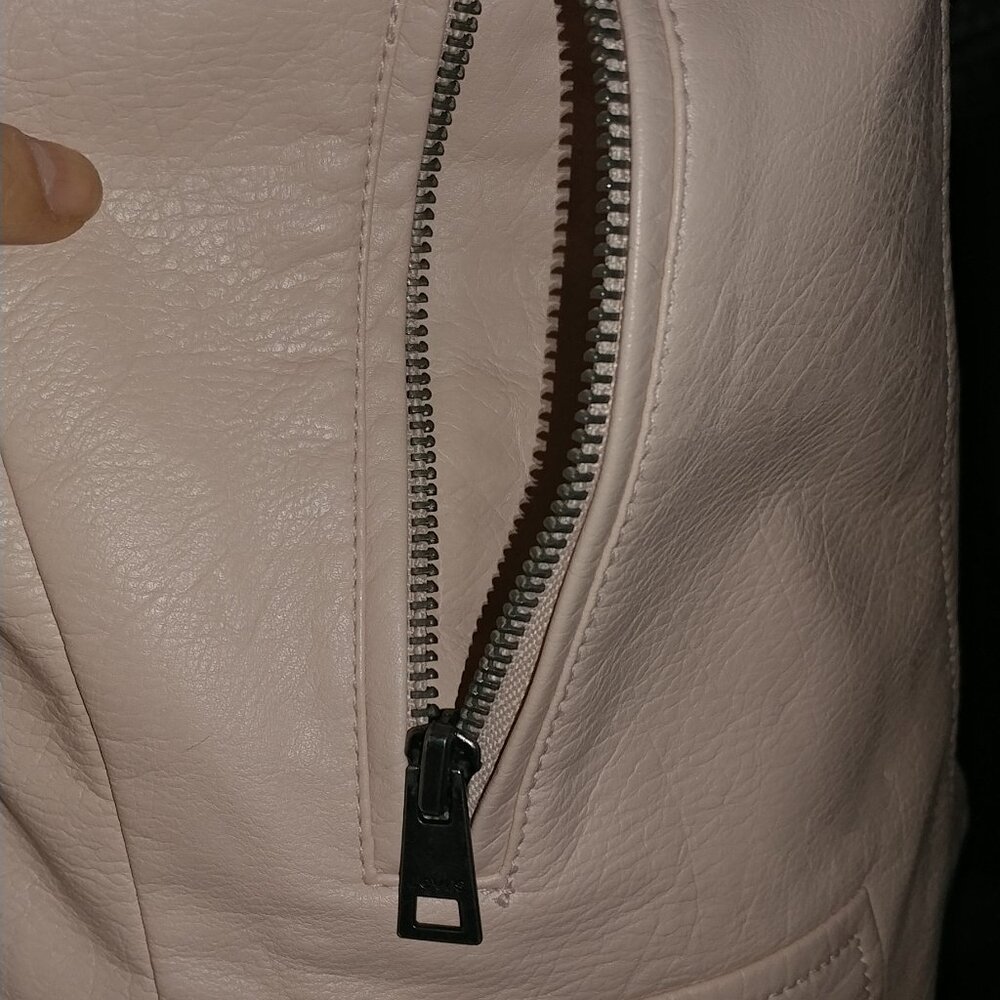 Levi's: Pink Faux Leather Moto Jacket W/Knit Hood - Women's Size Small - NWOT - Picture 7 of 11